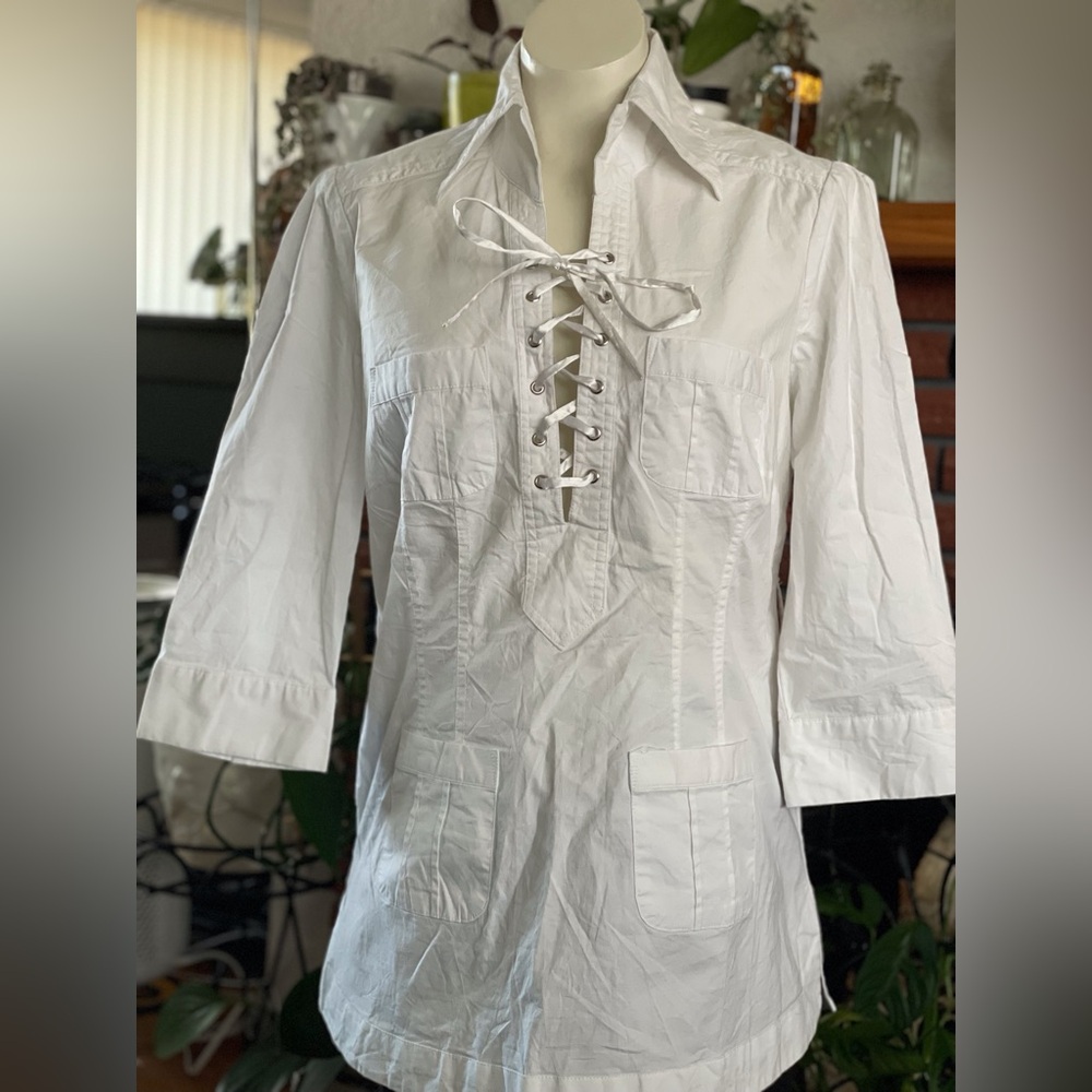 Cotton lace up Suzy Shier dress shirt